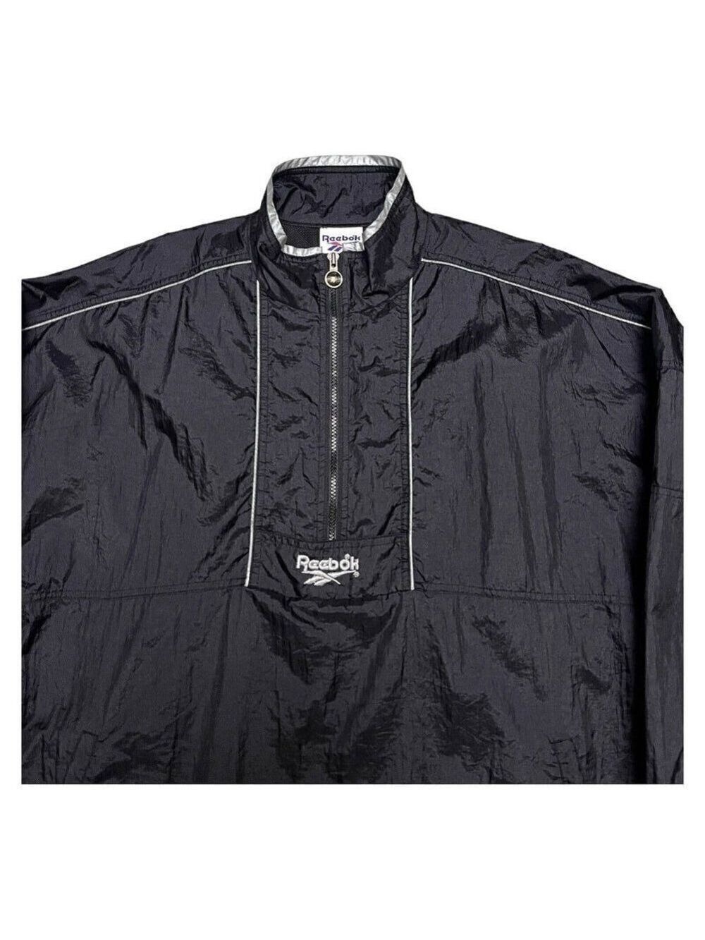 Vintage 90s Reebok Retro Windbreaker Splash Track Bomber Jacket Mens Large